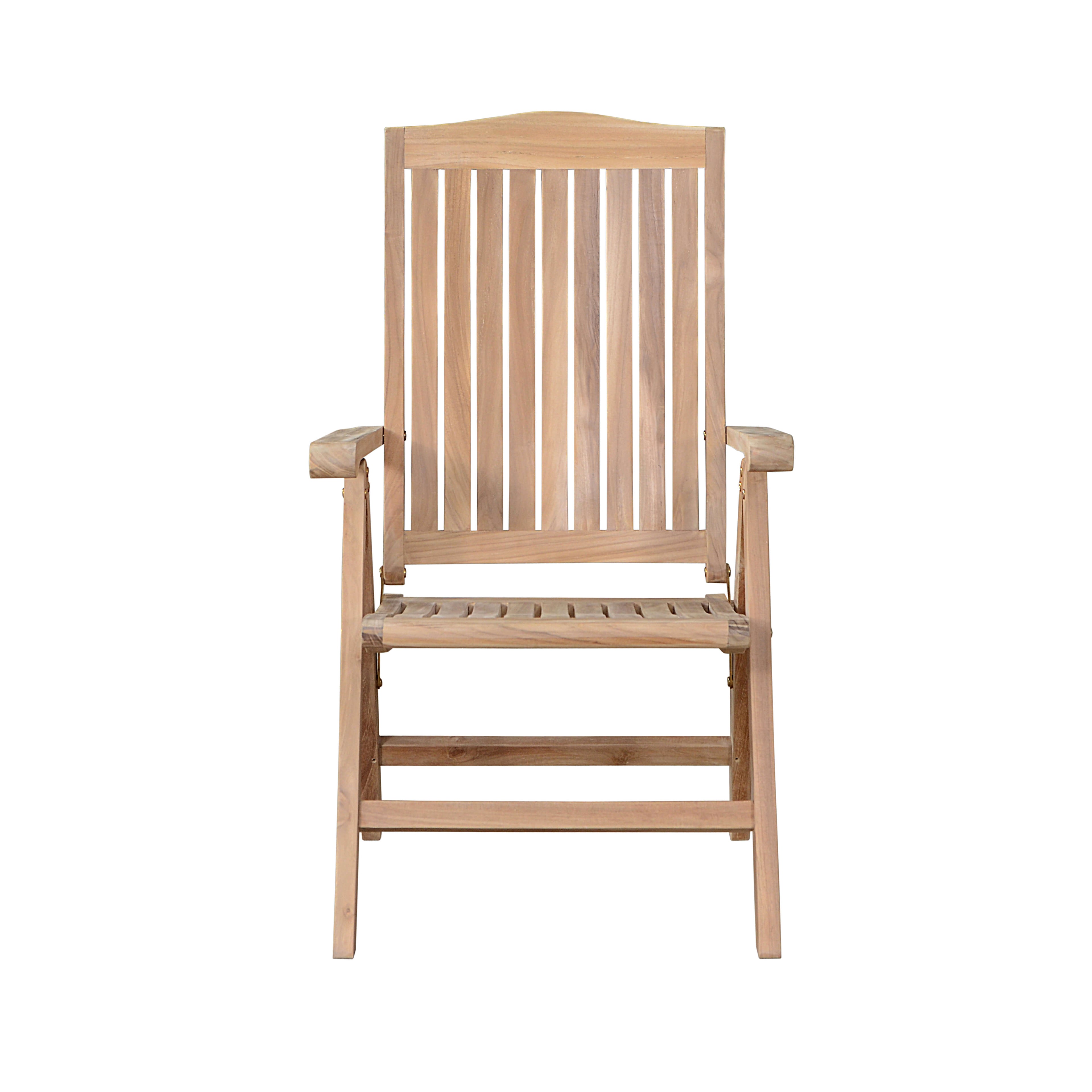 Katana reclining teak armchair, front view