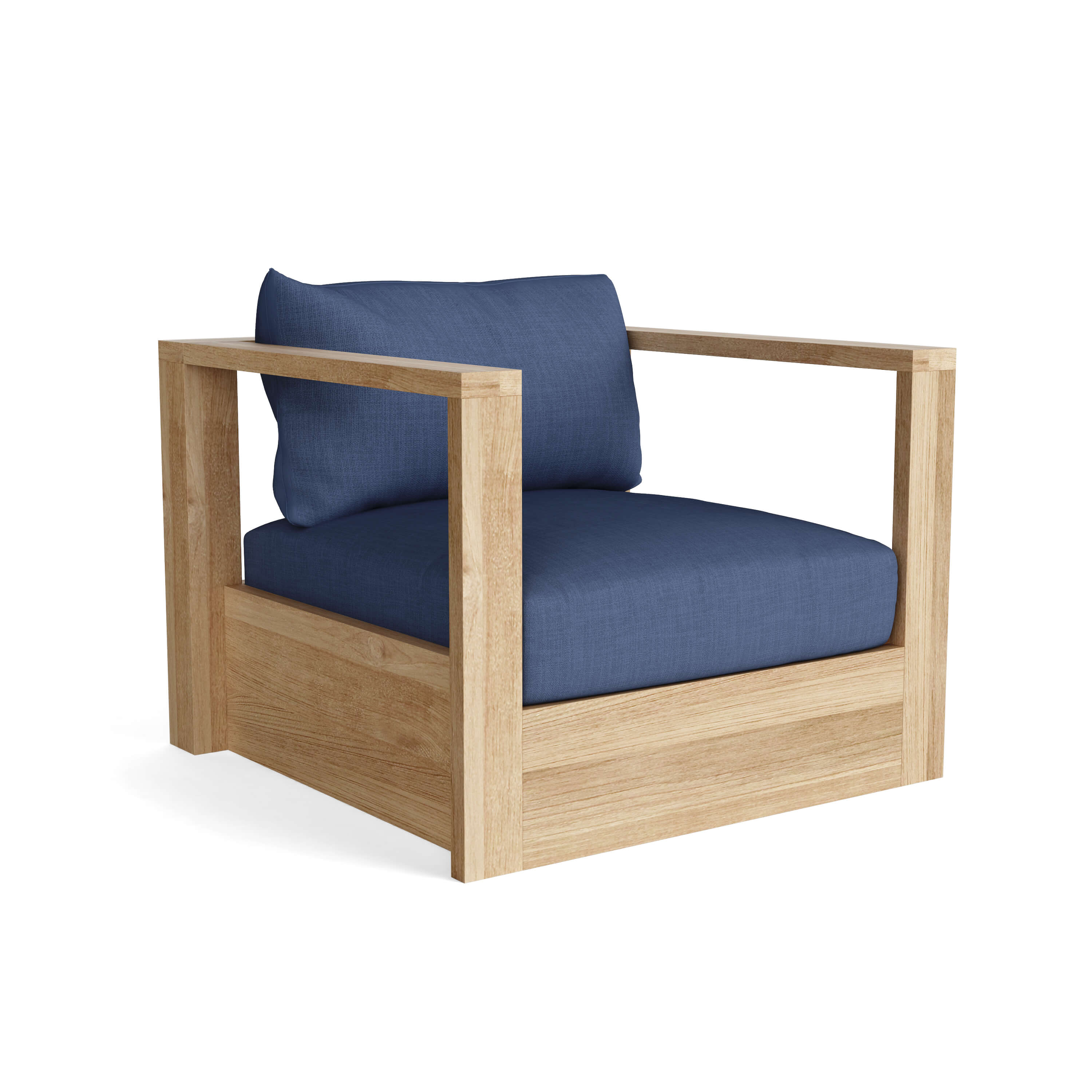 Copacabana 5-Piece Teak Modular Lounge Set — 2 Chairs, 2 Ottomans + Side Table