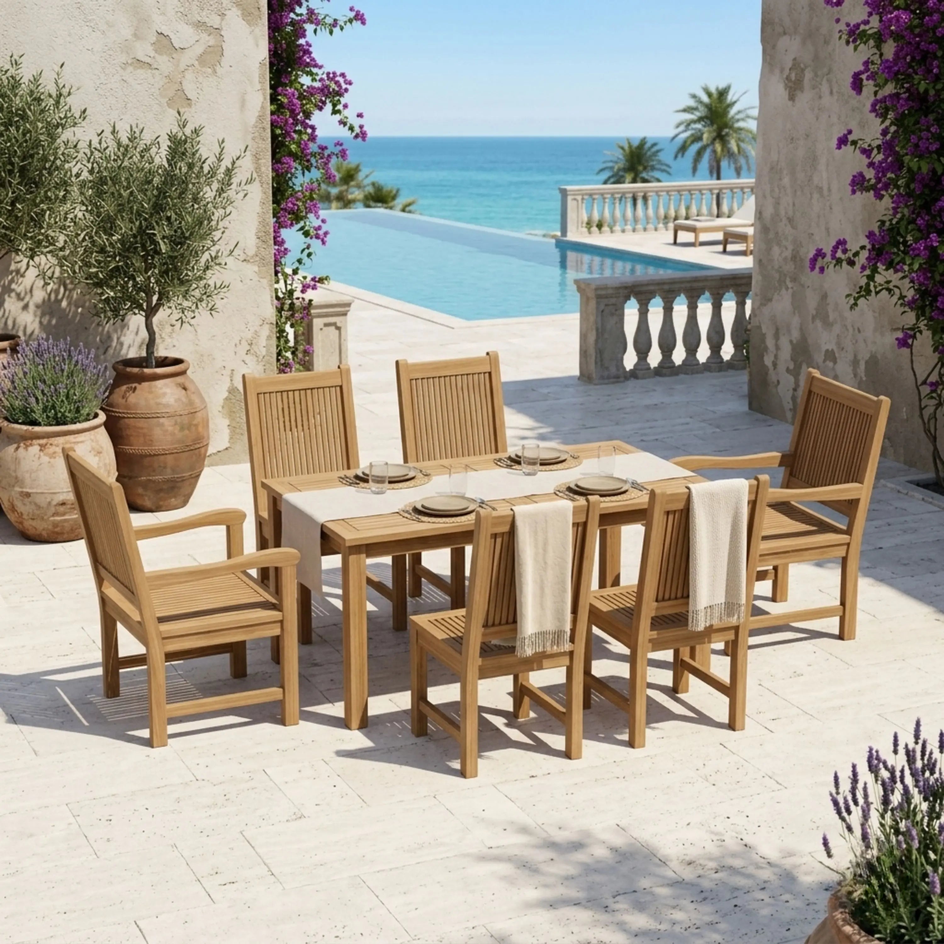 Montage Chester 7-Piece Teak Outdoor Dining Set