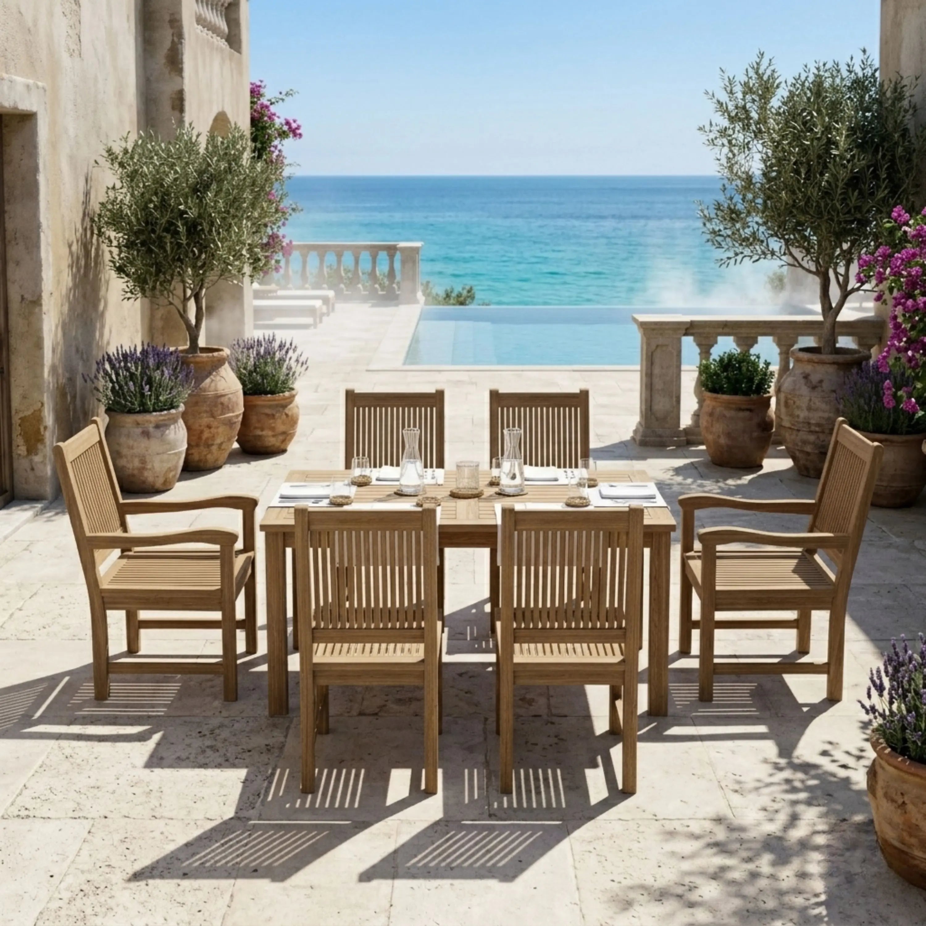 Montage Chester 7-Piece Teak Outdoor Dining Set