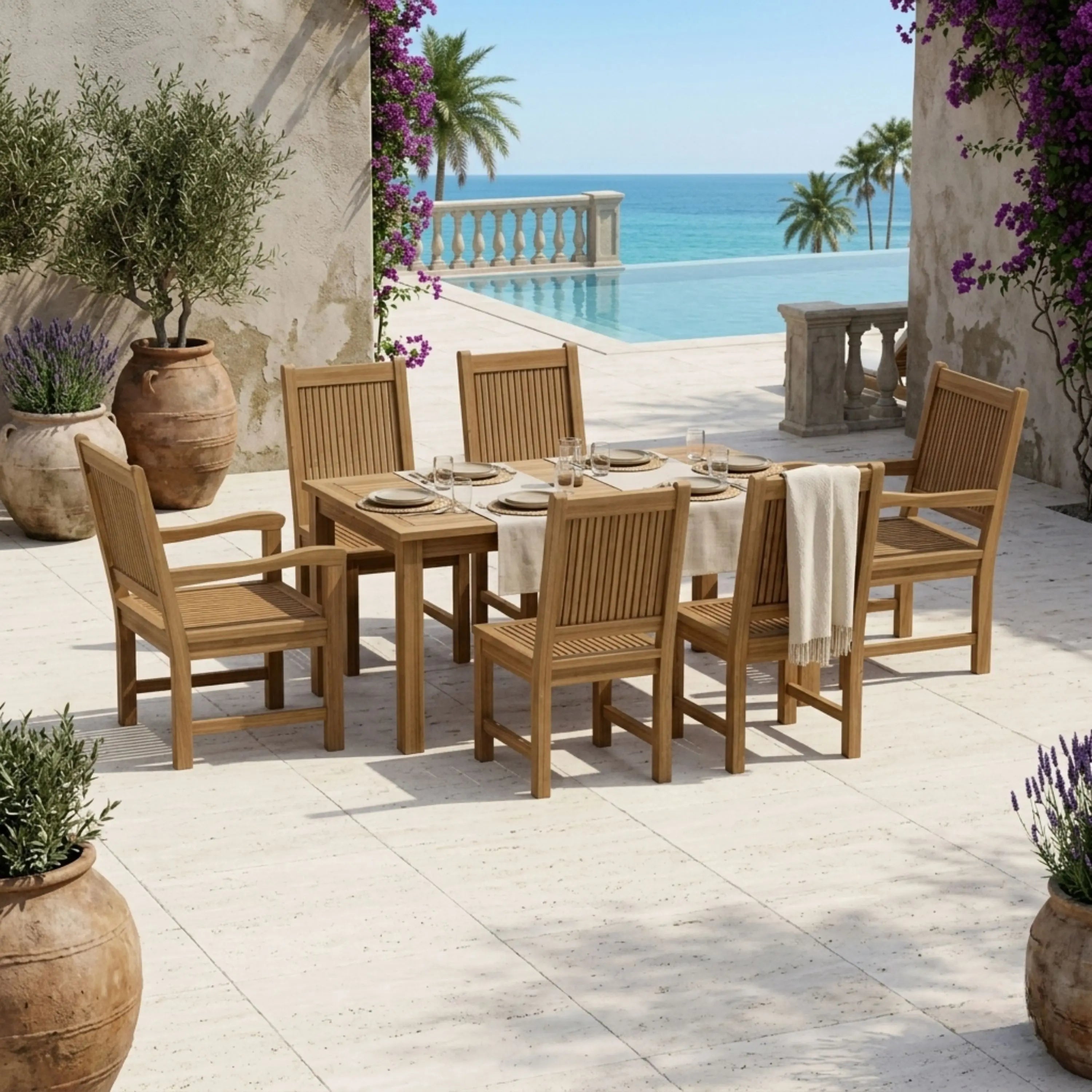 Montage Chester 7-Piece Teak Outdoor Dining Set