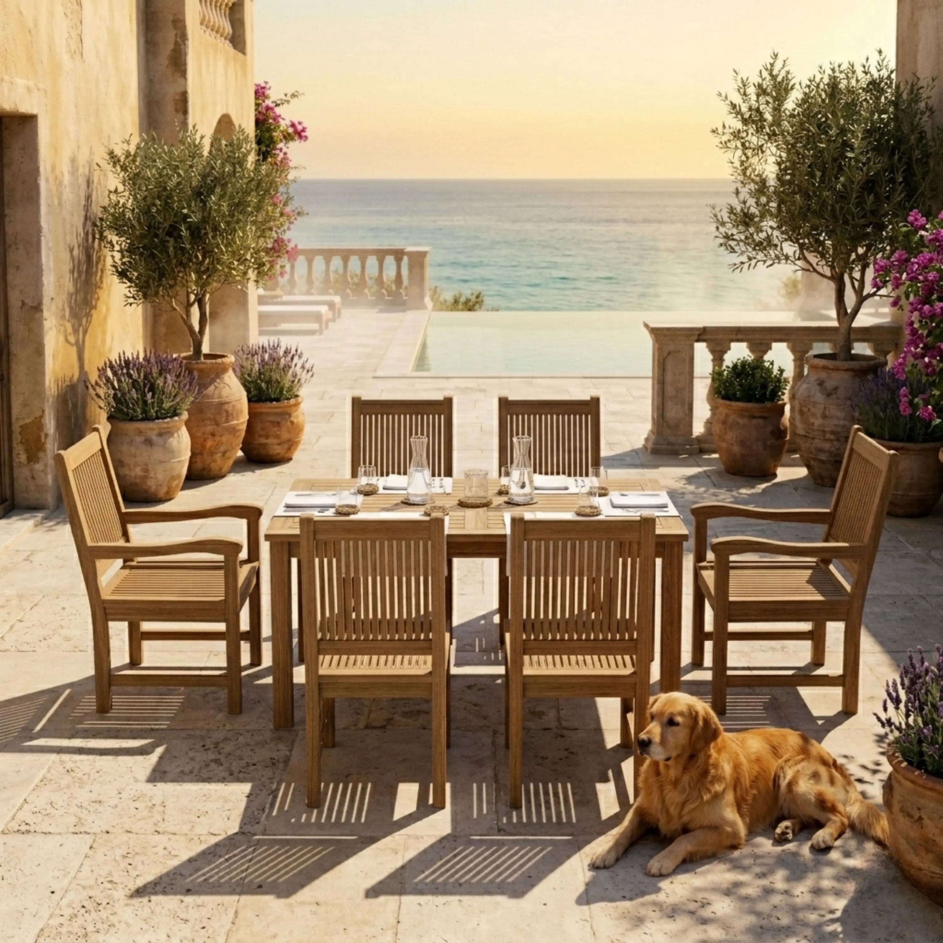 Montage Chester 7-Piece Teak Outdoor Dining Set