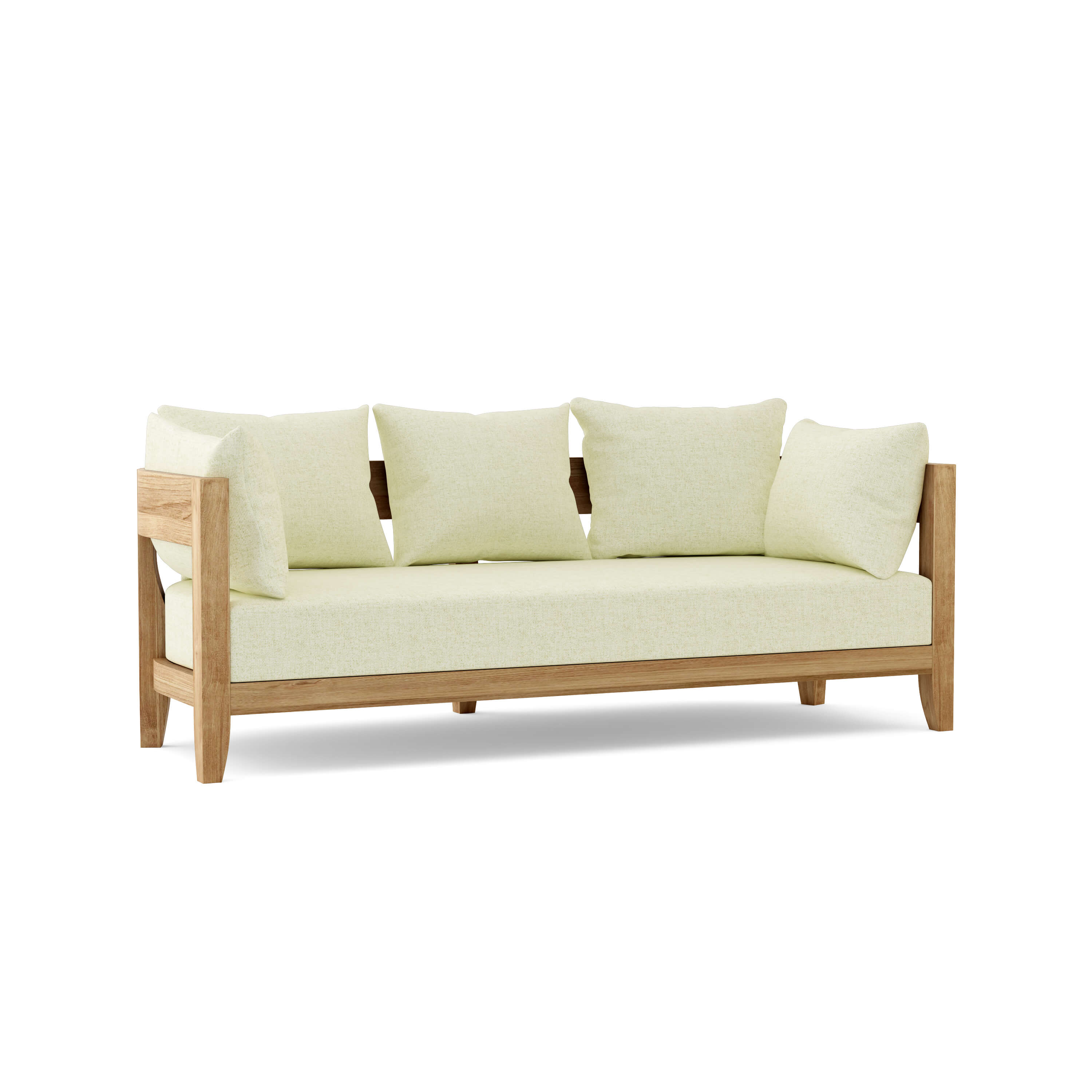 Anderson Teak Coronado Deep Seating Sofa, solid teak frame, Canvas Natural cushion